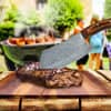 Order Your Damascus Steel Cleaver | Faneema Cutlery.