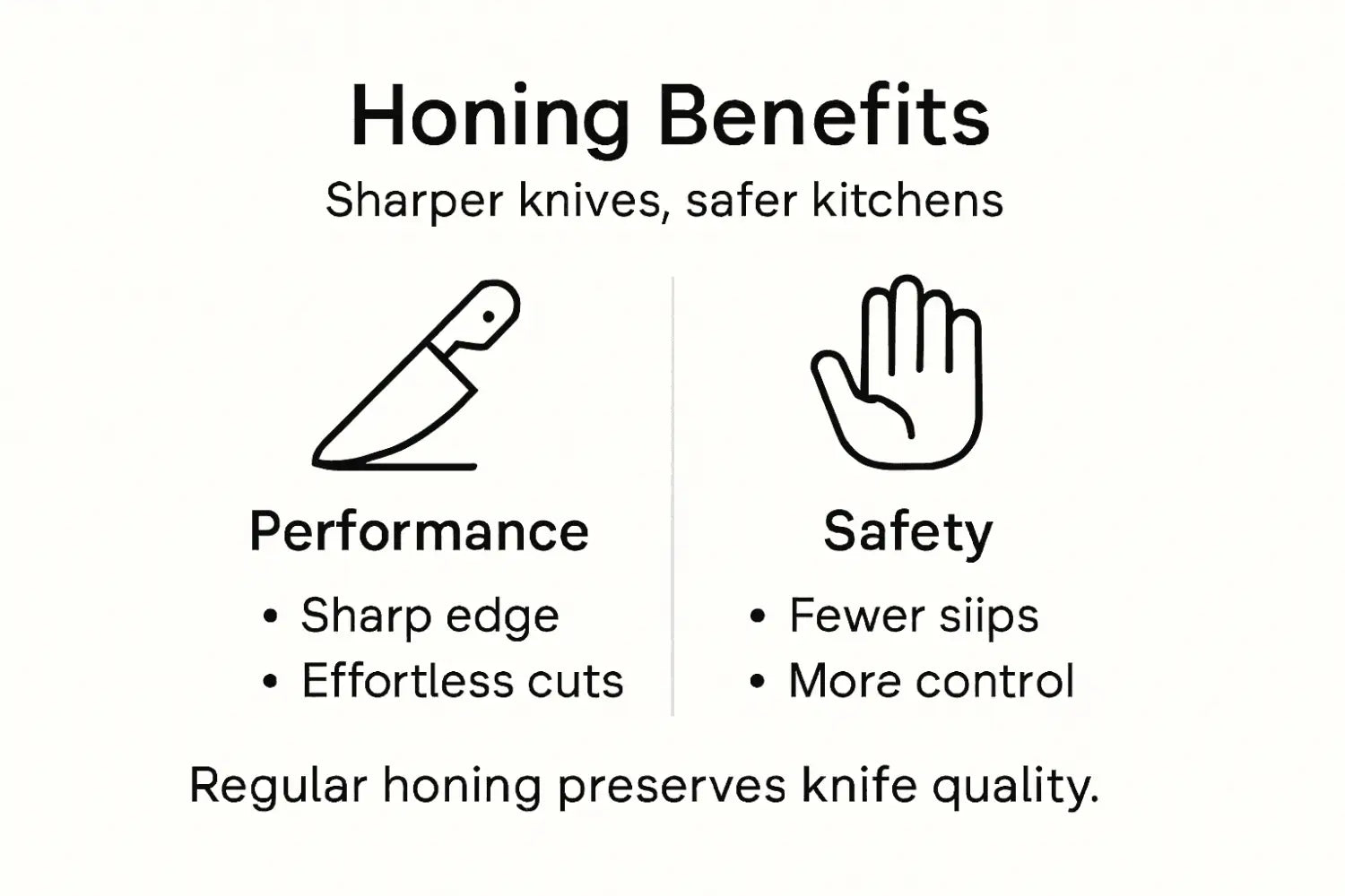 Infographic outlining safety and performance benefits of honing