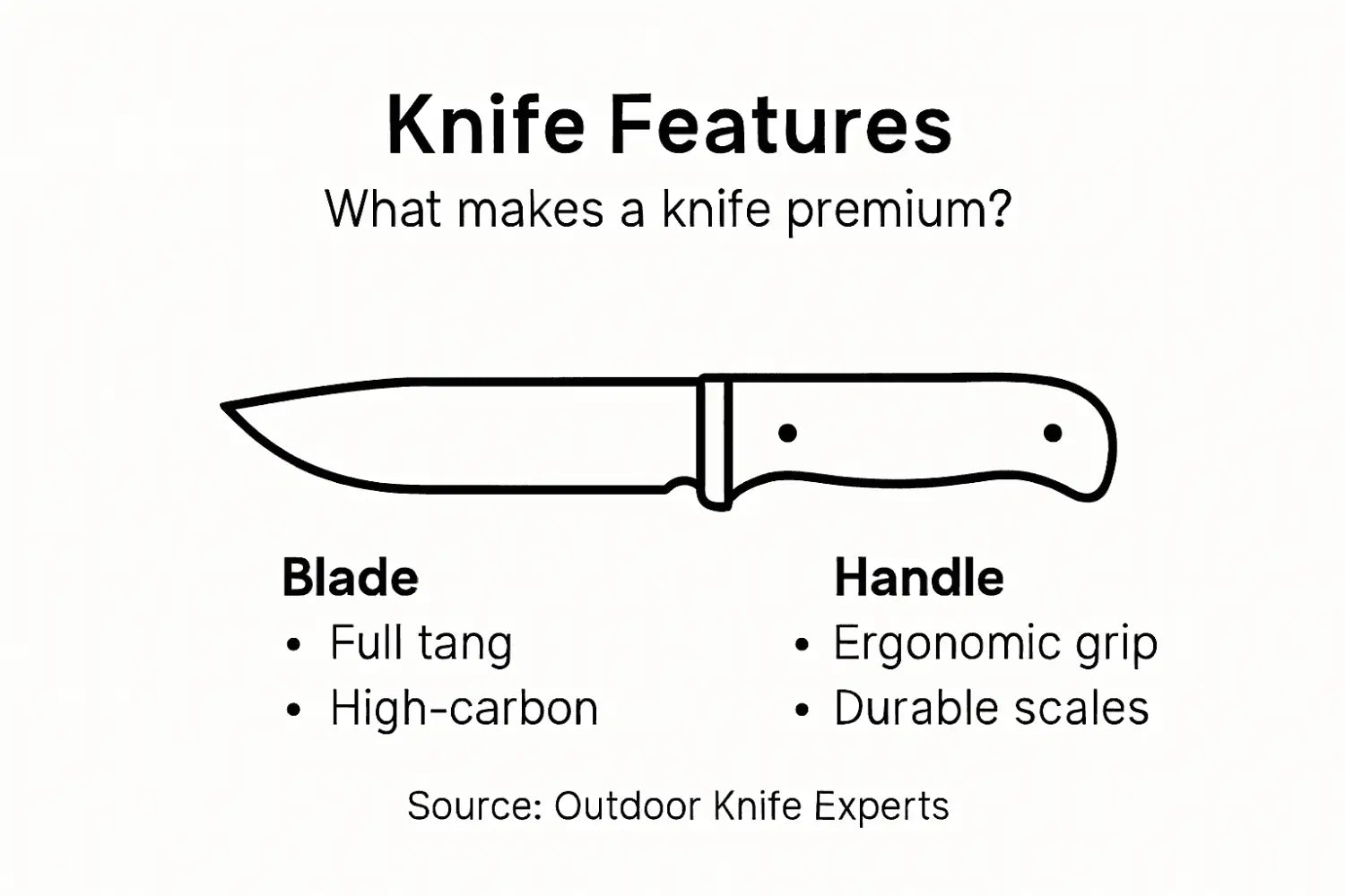 Infographic showing premium knife features