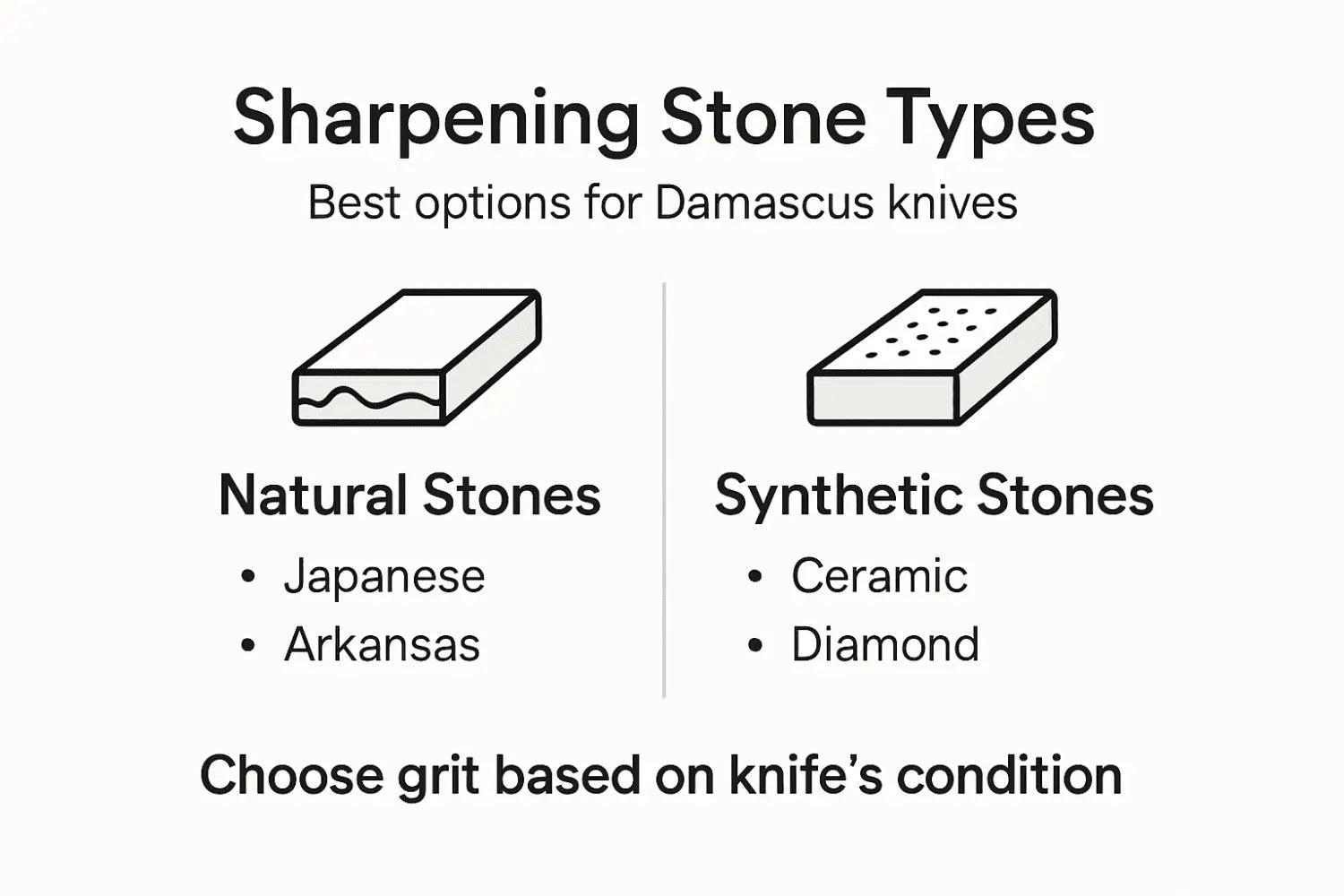 Infographic comparing sharpening stone types