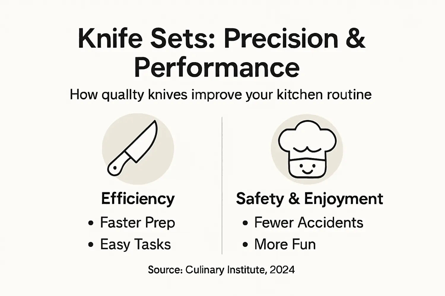 Infographic on knife set benefits and cooking precision