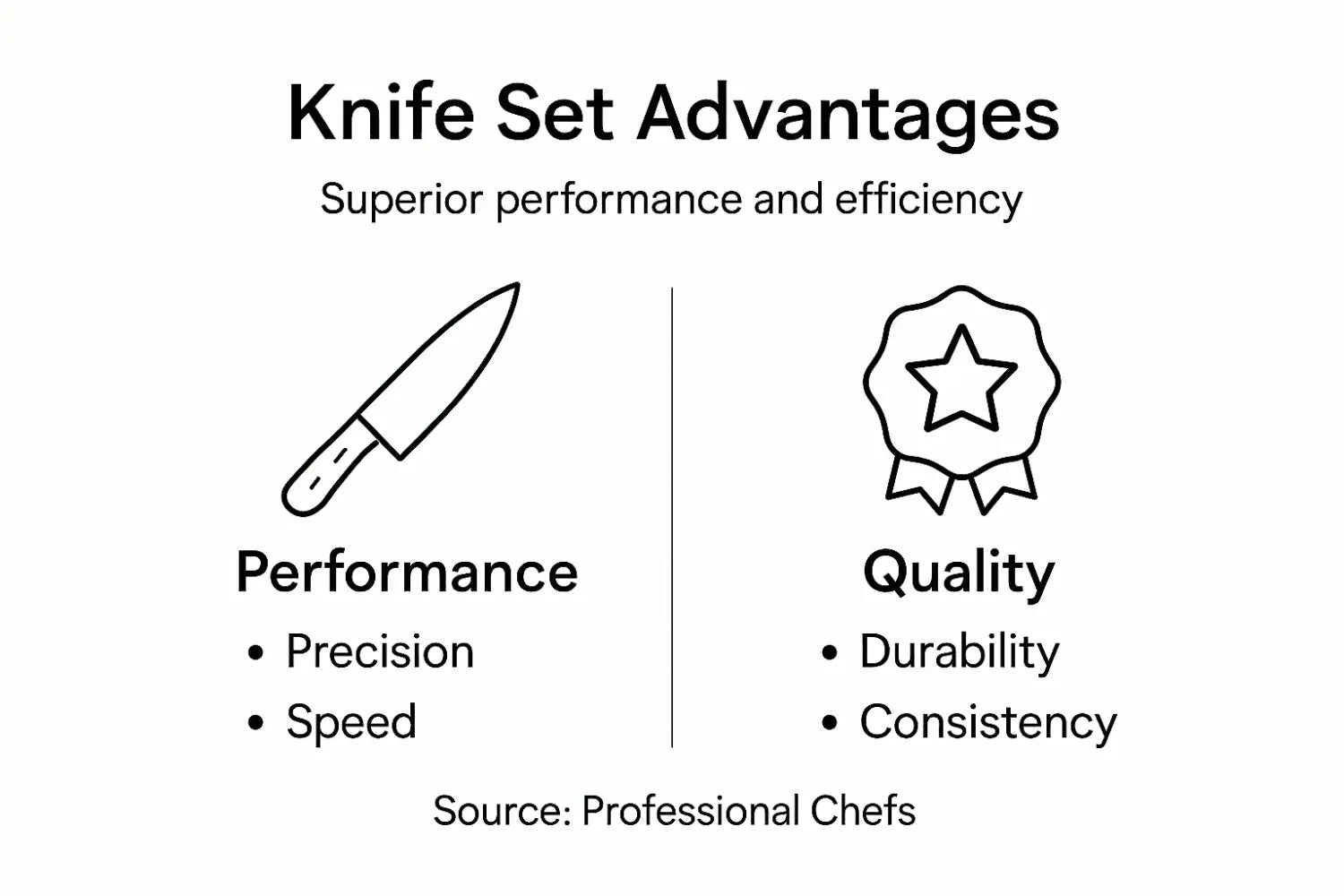 Infographic on knife set benefits overview