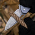 Lida  | Damascus Folding Knife | Black Carbon Fiber Handle.