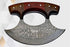 Faneema Cutlery Alaskan ulu knife damascus with patterned blade and wooden handle