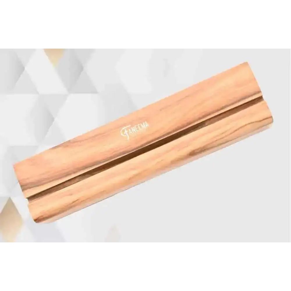 Fanesia ulu chopping knife on light brown wood stand