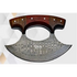 Curved faneema ulu knife with damascus steel blade and wood handle