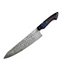 Sleek Damascus chef knife with blue inlay, best kitchen knife