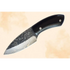 Damascus steel outdoor bubalus skinner knife with black handle and hammered wavy blade