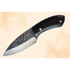 Damascus steel outdoor bubalus skinner knife with black handle and wavy blade patterns