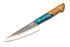 Faneema Cutlery handcrafted kitchen knife turquoise handle with hammered stainless steel blade