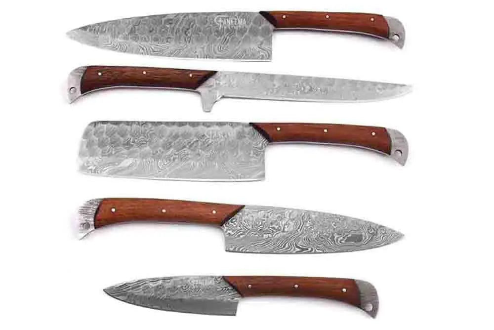 Faneema Cutlery kitchen knife set featuring high quality knives for cooking with wooden handles