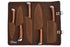 Faneema Cutlery kitchen knife set with wooden handles and leather case high quality knives for cooking