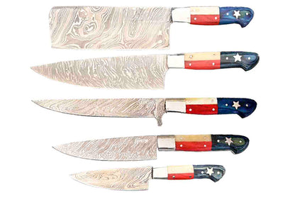 Texas Knife Set | Damascus Steel | Faneema Cutlery