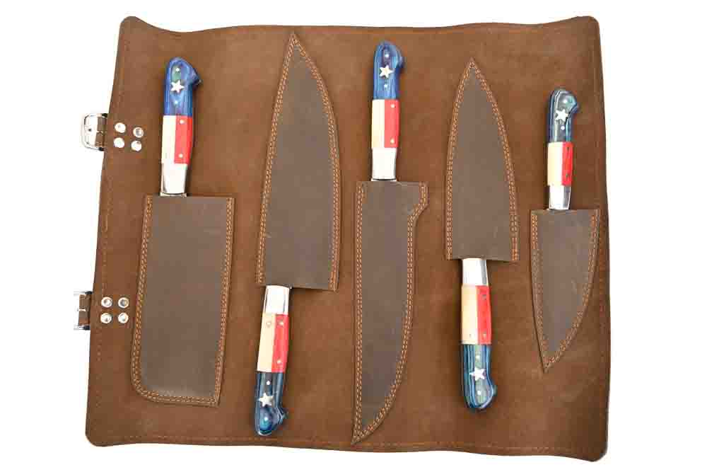 Texas Knife Set | Damascus Steel | Faneema Cutlery