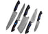 Faneema Cutlery premium chef knife set for home cooks with patterned steel blades and black handles