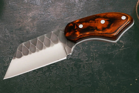 LAVIS | Skinner | High Carbon Steel Blade | Beautiful Hammer Mark | Wooden Hanlde