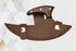 Faneema Cutlery ulu knife with leather sheath featuring an elegant curved chopping knife design