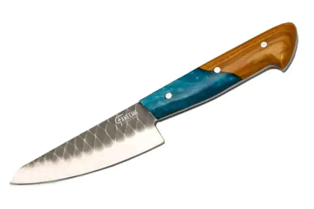 Faneema Cutlery kitchen knife with wooden and turquoise handle from turquoise kitchen knives set