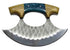 Faneema Cutlery versatile ulu knife for meat and vegetables with wooden handle and hammered blade