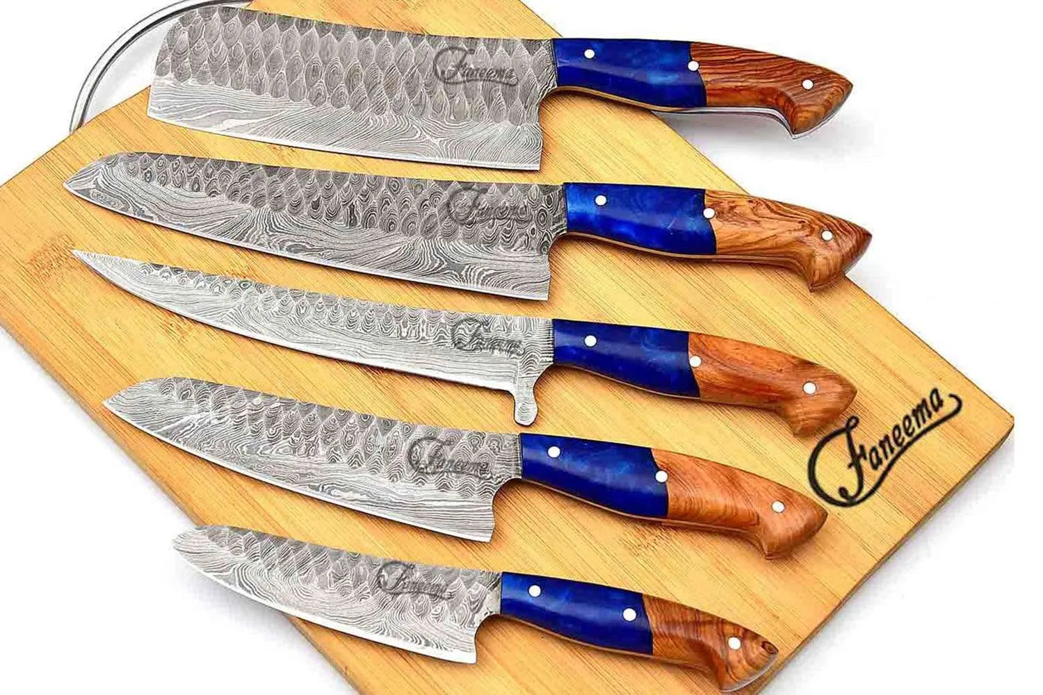 5-Piece Sapphire Kitchen Knife Set | Faneema Cutlery