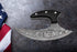 Faneema Cutlery Ulu knife with damascus steel blade and black handle elegant curved chopping knife